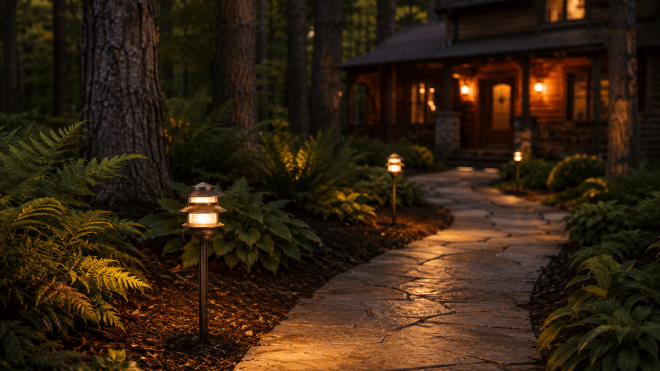 ABBA Lighting USA PLB22-DB Heavy-Duty Cast Brass Pagoda Path Light, 12V Low Voltage, G4 LED Compatible, IP65 - Dark Brass Finish