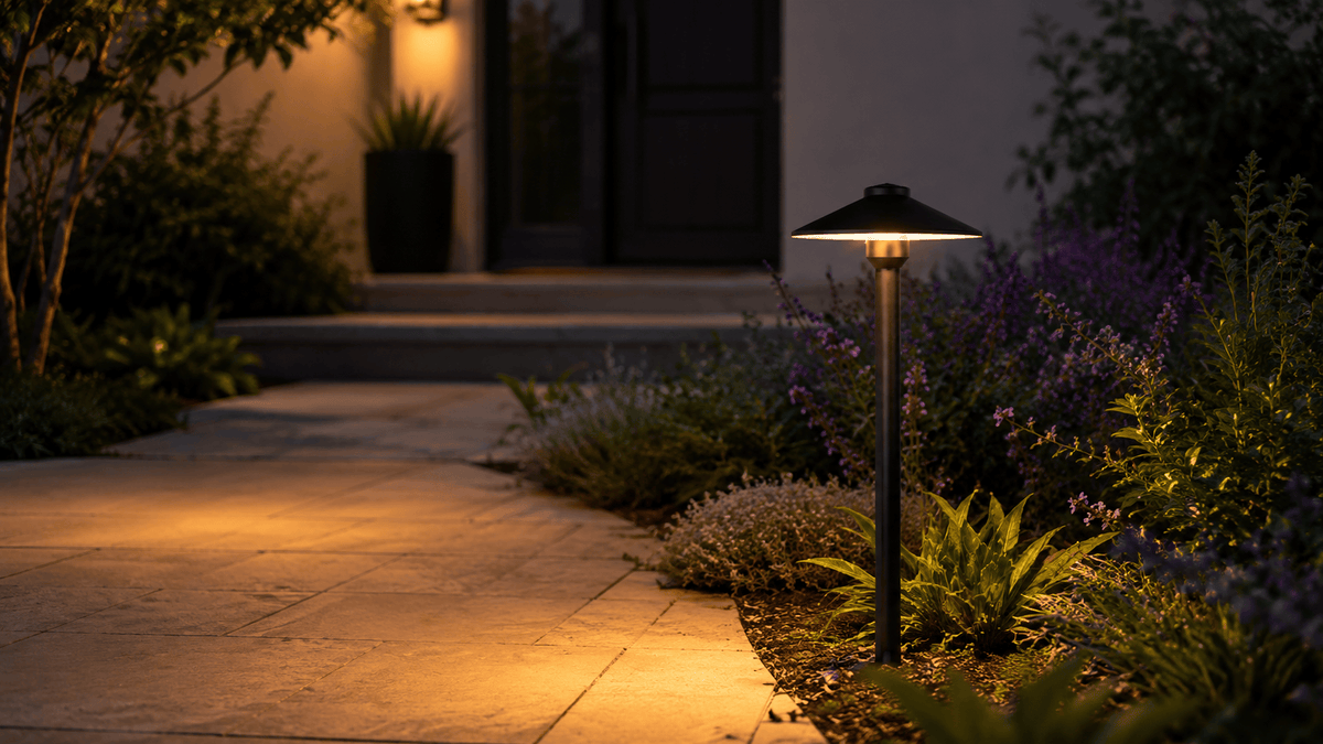 ABBA Lighting USA PLB26-DB Heavy-Duty Cast Brass Dome Path Light, 12V Low-Voltage, IP65 - Dark Brass Finish