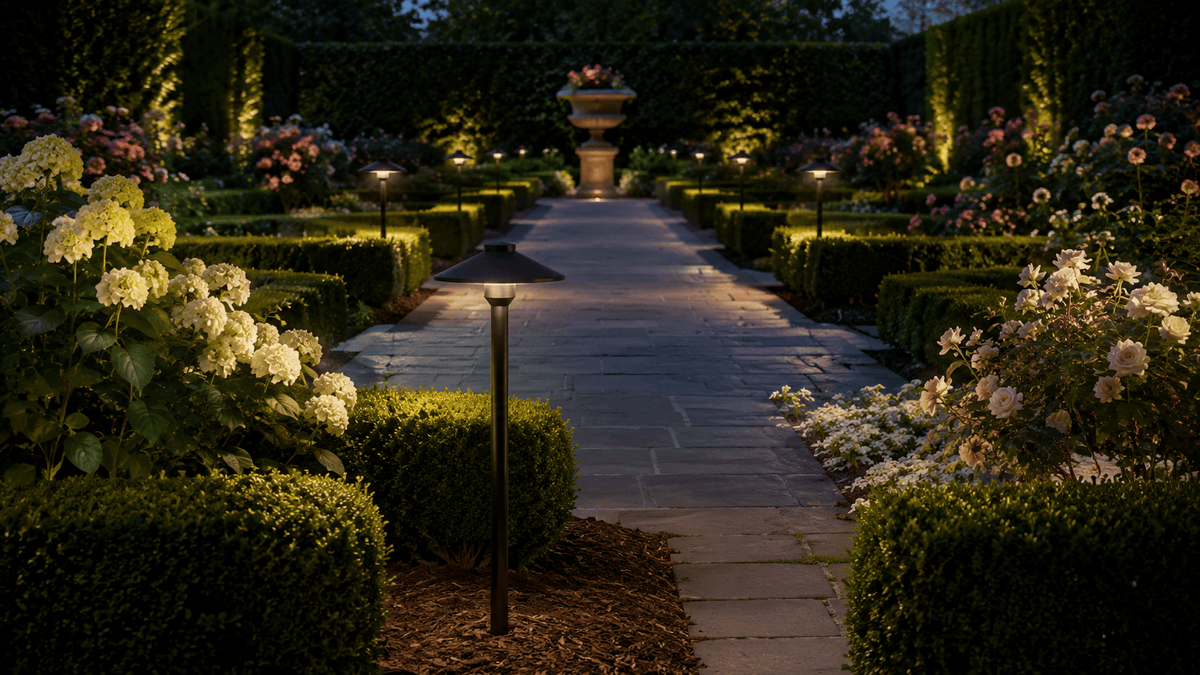 ABBA Lighting USA PLB26-DB Heavy-Duty Cast Brass Dome Path Light, 12V Low-Voltage, IP65 - Dark Brass Finish