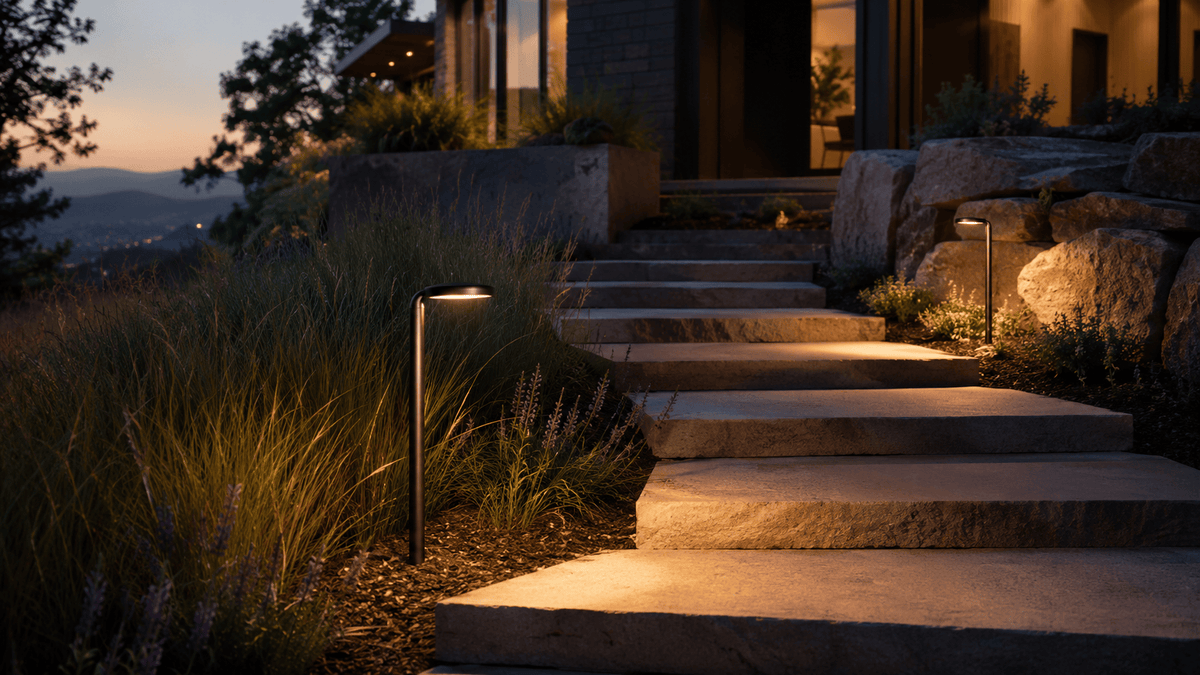 ABBA Lighting USA PLB27 Integrated LED Heavy-Duty Cast Brass Path Light, 4W, 3000K Warm White, 12V AC/DC - Natural Brass Finish