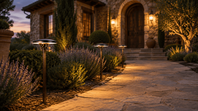 ABBA Lighting PLB28 Integrated Brass Path Light, 4W LED, 3000K Warm White, 12V AC/DC, IP65 - Natural Brass Finish