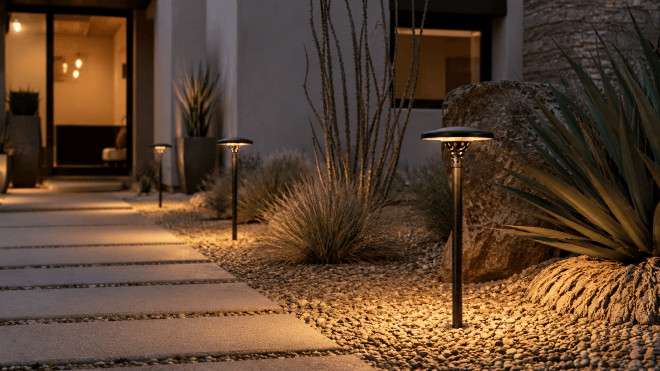 ABBA Lighting PLB28 Integrated Brass Path Light, 4W LED, 3000K Warm White, 12V AC/DC, IP65 - Natural Brass Finish