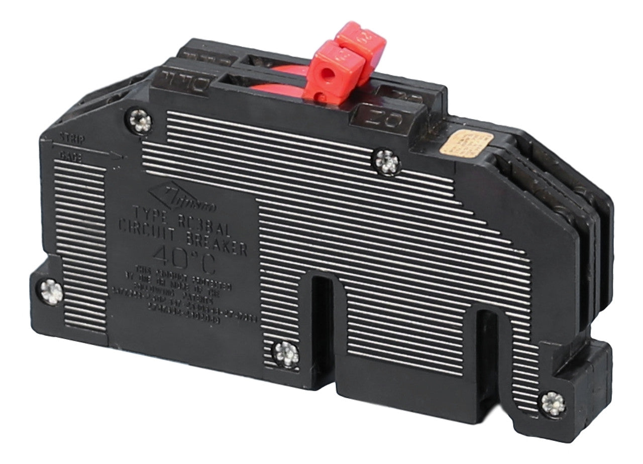 Zinsco R38-20 2-Pole 20/20-Amp Twin Tandem Circuit Breaker - Red Toggle, New or Used