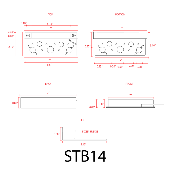 ABBA Lighting STB14 Integrated Aluminum Hardscape/Edge Light, 3W LED, 3000K/5000K, 270 Lumens, 12V AC/DC, IP65 - Bronze Finish