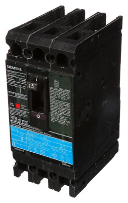 Disyuntor Siemens ED63B015 de 3 polos 480/600 V con unidad de disparo magnético térmico