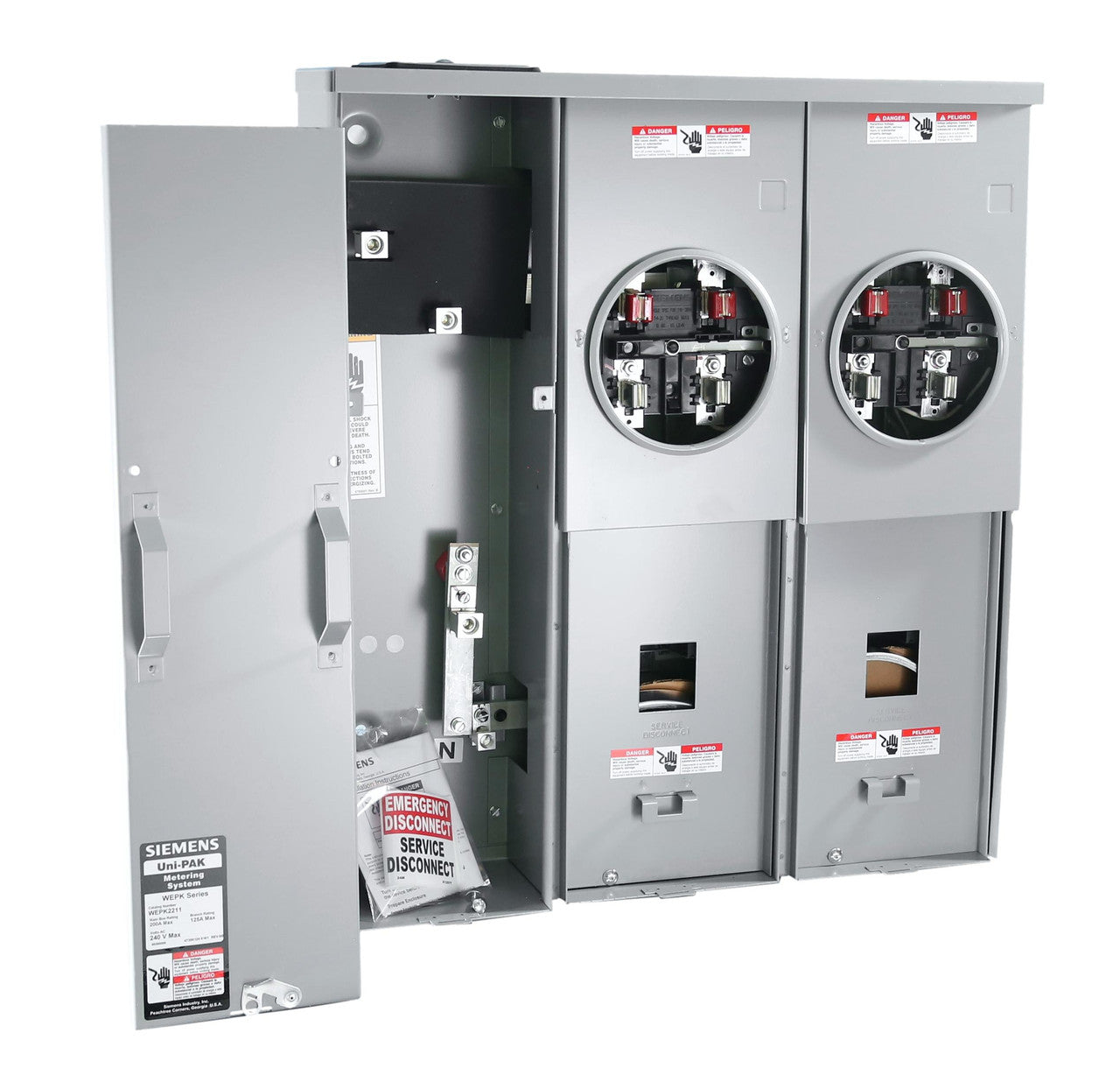Siemens WEPK2211 200A 2-Gang Ring-Type Metering System – NEC 2020 & EUSERC Compliant