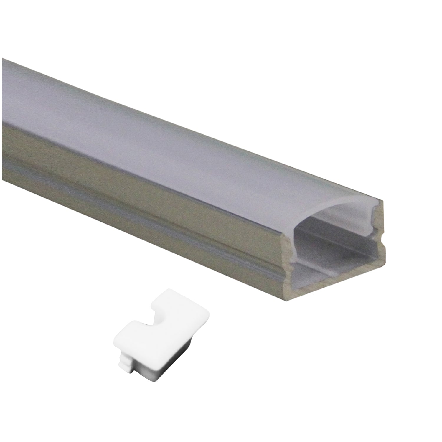 ABBA AP46M - SS Aluminum Rectangular Channel LED Strip Light Cover End Caps, Silver - 80 Feet - Sonic Electric