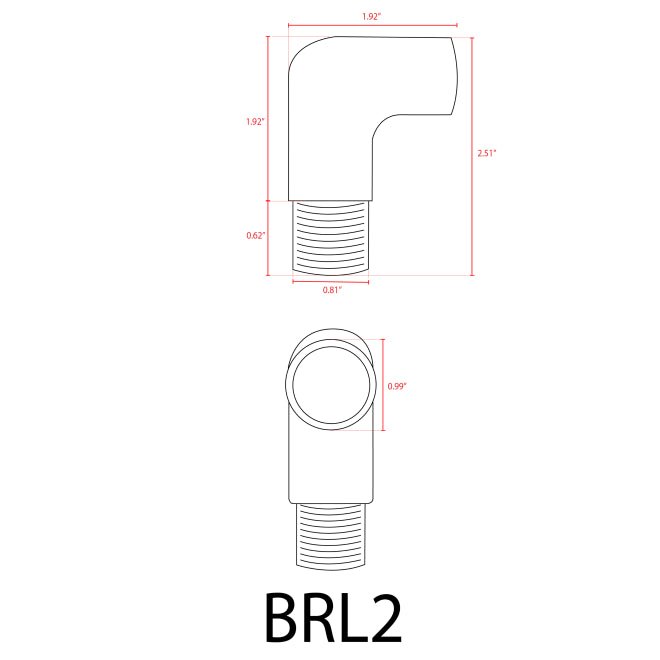 ABBA BRL2 Brass 90 Degree Coupling - Sonic Electric