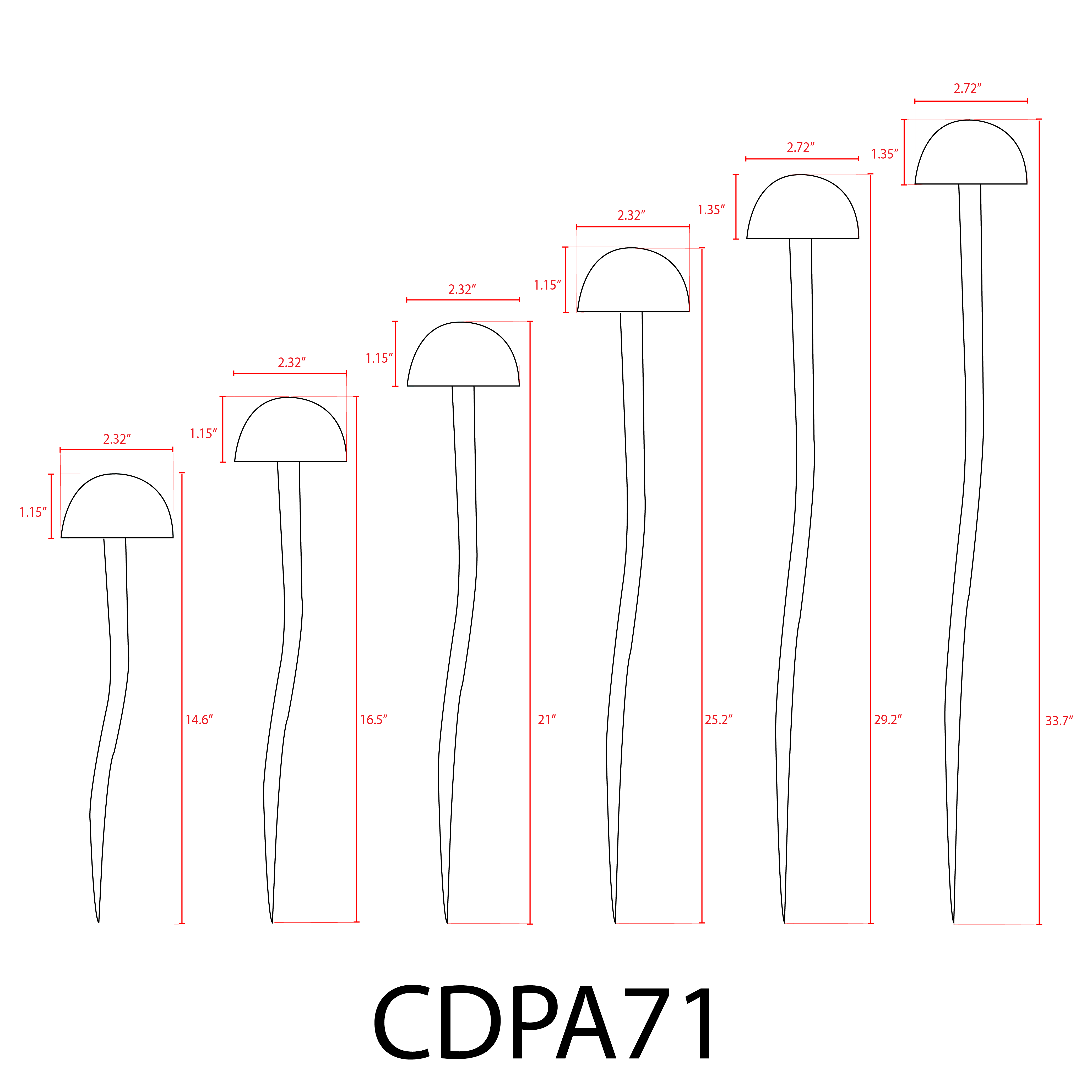 ABBA CDPA71 6 - Piece Integrated Mushroom Aluminum LED Path Light Set - 3000K, Warm White - Sonic Electric