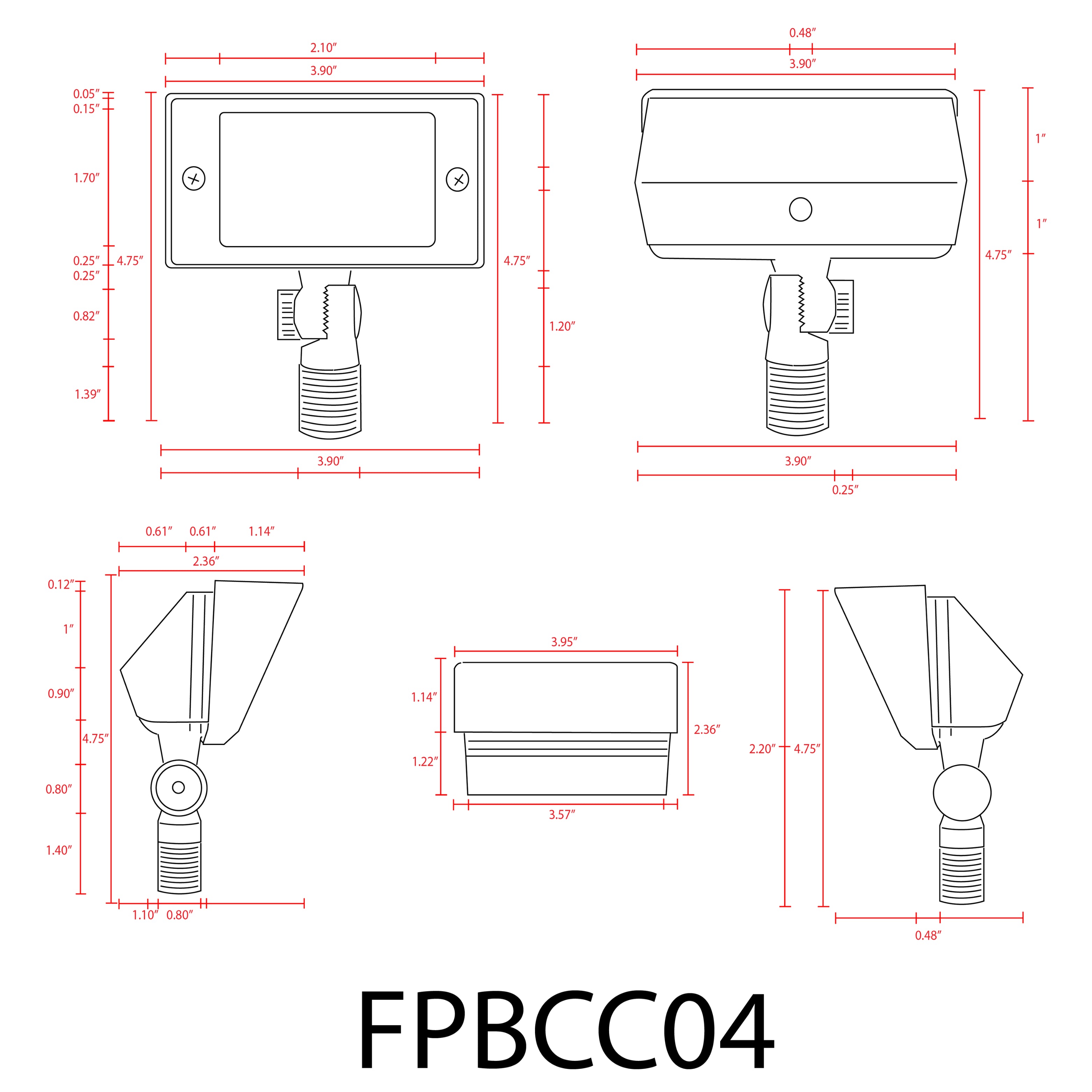 ABBA FPBCC04 Adjustable Integrated Flood Light – Natural Brass, 3‑CCT (3000K/4000K/5000K) - Sonic Electric