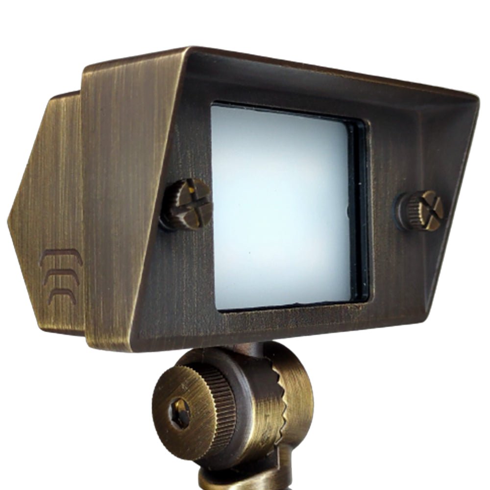 ABBA FPBCC04 Adjustable Integrated Flood Light – Natural Brass, 3‑CCT (3000K/4000K/5000K) - Sonic Electric