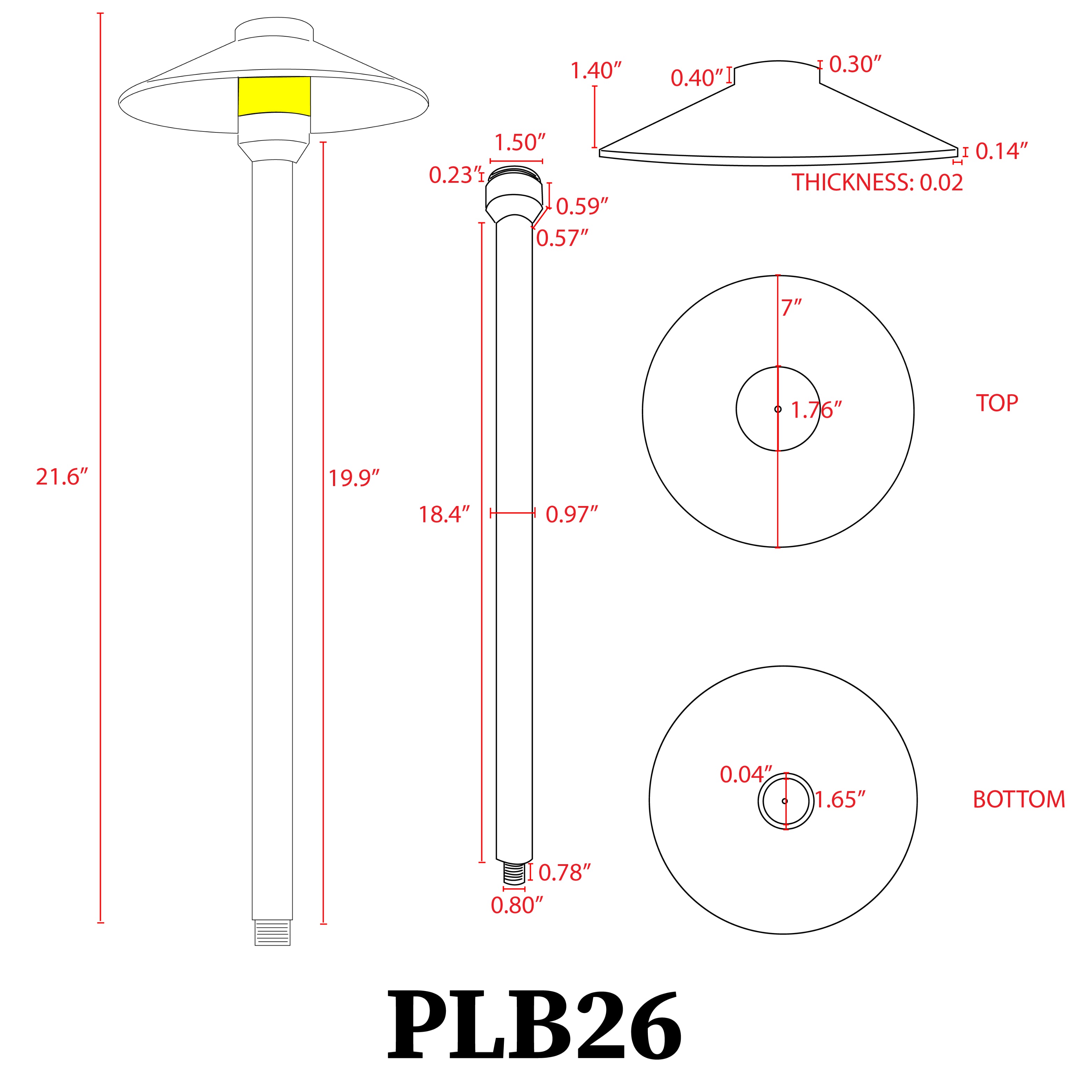 ABBA PLB26 Solid Brass Dome Path Light - Sonic Electric