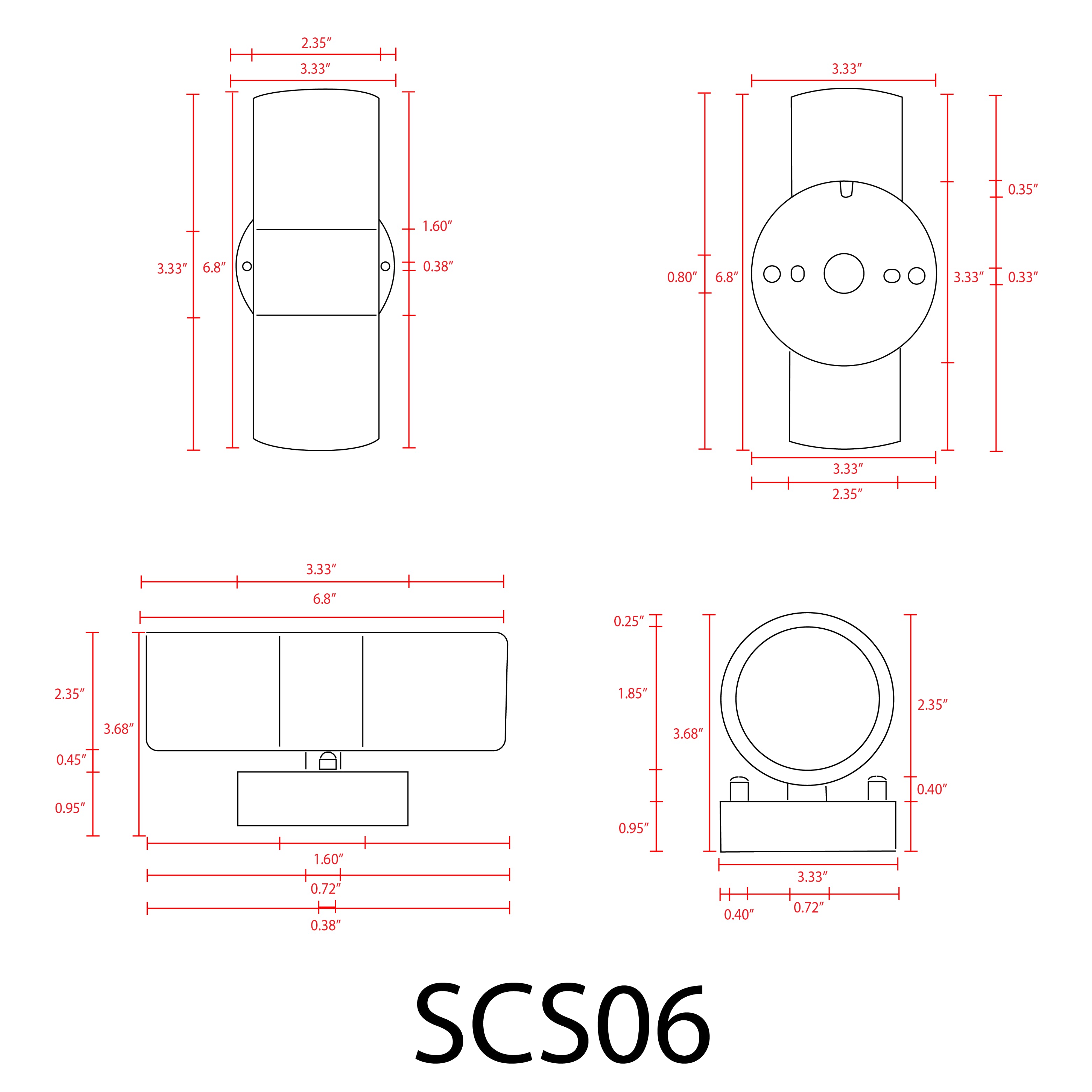 ABBA SCS06 12V Black LED Up and Down Light - Sonic Electric