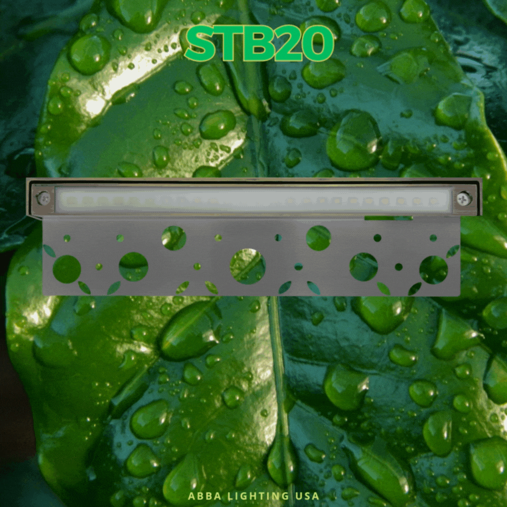 ABBA STB20 12V 4W Integrated Brass Hardscape Edge Light - 270 Lumens, 3000K, Warm White - Sonic Electric