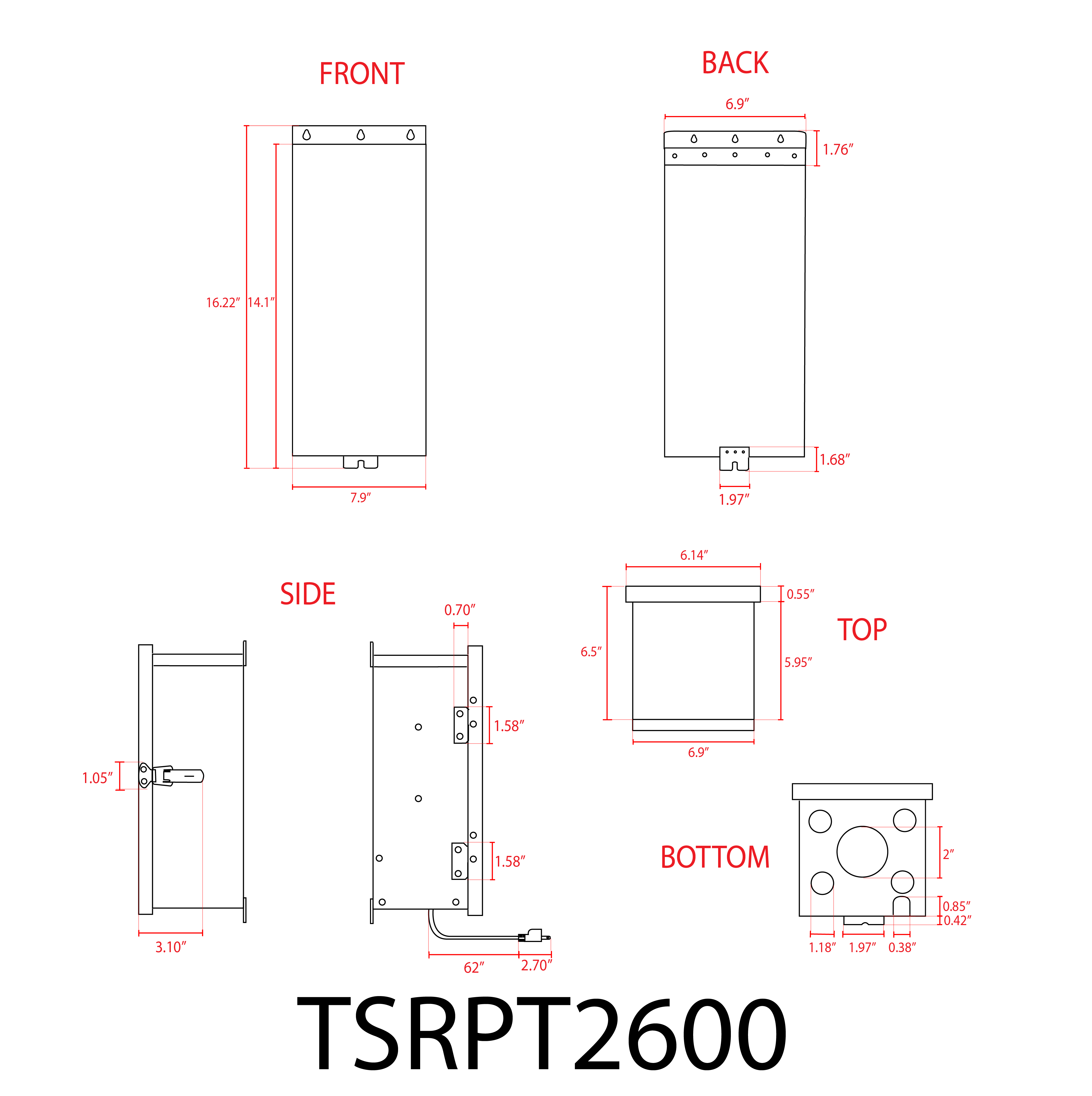 ABBA TSRPT24600 600W Stainless Steel Manual Transformer with Photocell - Sonic Electric
