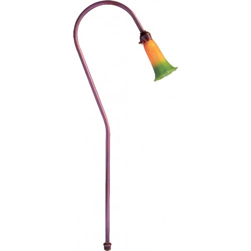 Orbit B106-AZ-AMB Brass Path Fixture With Amber Glass Bell - Antique Bronze
