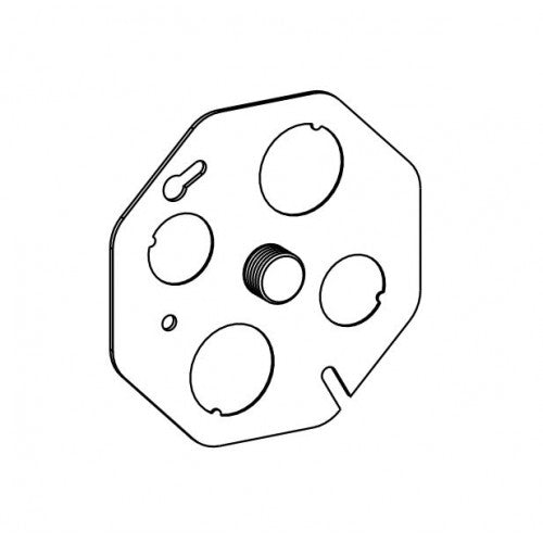 Orbit CB-BK-STUD 4" Octagon Concrete Box Cover With 3/8" Stud - Galvanized