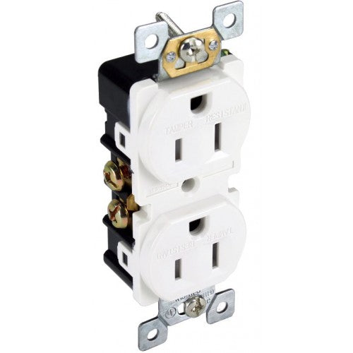Orbit CR15-TR-SW 15A, 125V, Duplex Receptacle Commercial Grade-Tamper Resist - White