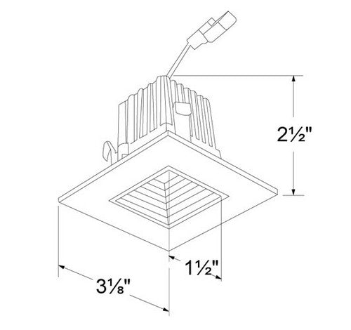 ELCO Lighting E215C0627W 9W 2" Square LED Baffle Light Engines 2700K, 600lm - White Finish - Sonic Electric