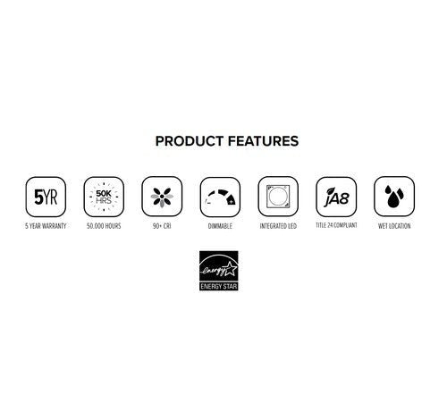 ELCO Lighting E219C1840W 11W 2" Square LED High - Lumen Adjustable Light Engine 4000K, 1190lm - White Finish - Sonic Electric