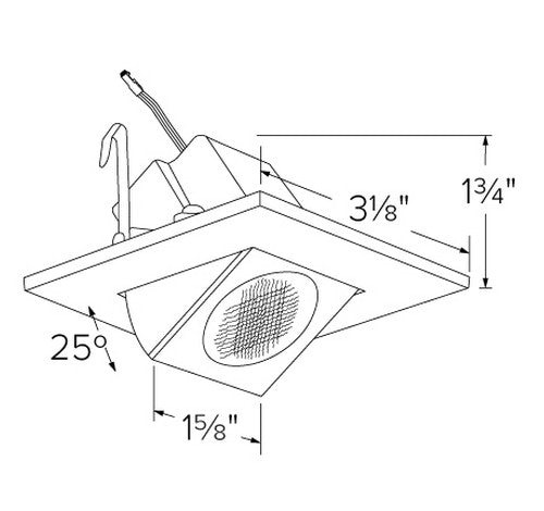 ELCO Lighting E219C1840W 11W 2" Square LED High - Lumen Adjustable Light Engine 4000K, 1190lm - White Finish - Sonic Electric