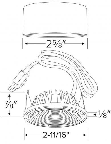 ELCO Lighting E248B Undercabinet Pucks, Xyris Mini LED Baffle Puck Light 3W 3000K 180lm - Black Finish - Sonic Electric