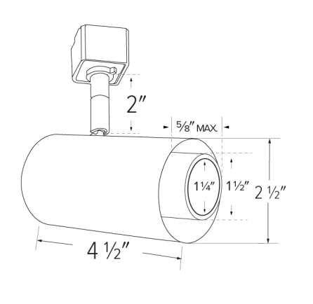Elco Lighting E25TB - 07SD - FC 2" Sylo Track Head with Koto Focus Module, 720lm, Adjustable Beam Angle 18° - 50° - Black Finish - Sonic Electric