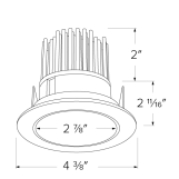 Elco Lighting E310C0830H2 - F 3" LED Light Engine with Reflector Trim, 9.6W, 850lm, 3000K, Beam Angle 38°, Gen 2 - Haze with White Trim Finish - Sonic Electric