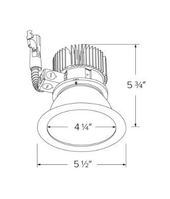 Elco Lighting E410L16SDW - S 4" Reflector LED Light Engine Trims, 18W, Sunset, 1600lm, Beam Angle 15°, Dimming 0 - 10V/Triac/ELV (1% Dimming) - White Finish - Sonic Electric