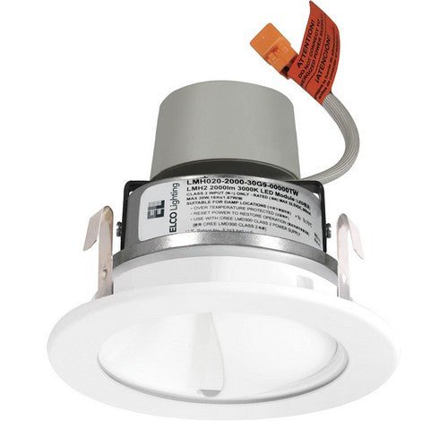 ELCO Lighting E411R0827W LED 4 inch Recessed Lighting Module & Driver with Wall Wash Reflector Trim 2700K 120V - White Finish - Sonic Electric