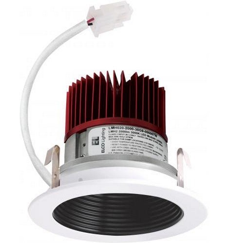 ELCO Lighting E414C12SDBB 4 Inch LED Light Engine with Baffle Trim, 1250LM, Sunset - Black with Black Ring Finish Finish - Sonic Electric