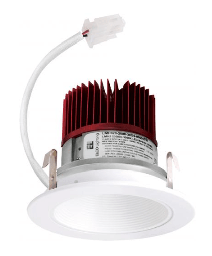 Elco Lighting E414C1650W2 - F 4" LED Light Engine with Baffle Trim, 18W, 5000K, 1600lm, Gen 2, Beam Angle 38° - White Finish - Sonic Electric