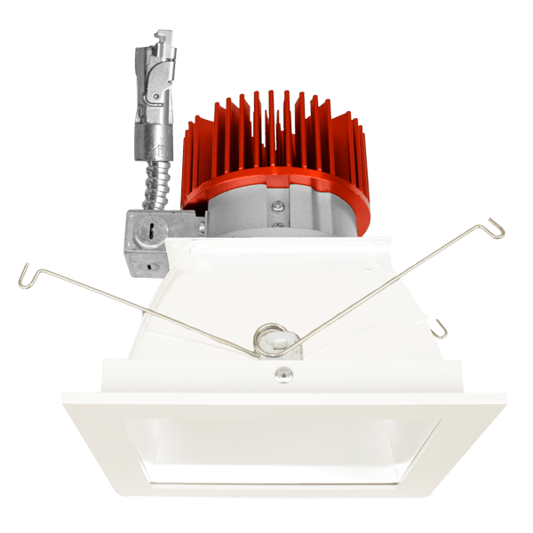 Elco Lighting E440L0830W2 4" Square Reflector LED Light Engine Trims, 3000K, 850lm, 60° Beam Angle - White Finish - Sonic Electric