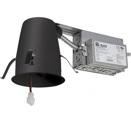ELCO Lighting E4LRC12D 4 inch Cedar System Contemporary Non - IC Remodel Recessed Lighting Housing with Driver 1250lm - Black Finish - Sonic Electric