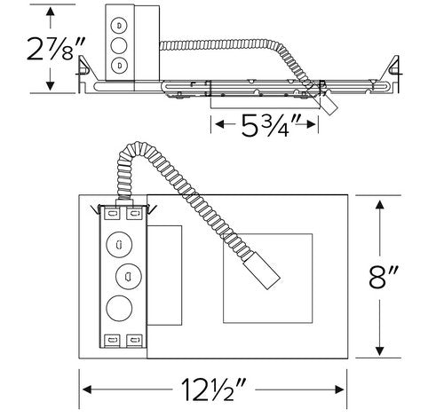 ELCO Lighting E5SQLFU11 5" IC Shallow Frame with Driver 1100lm Maple Light Engines - Sonic Electric