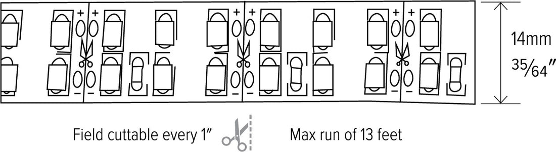 ELCO Lighting E60 - 2440 - 16 6W/ft. High Output Indoor LED Tape Light 16 ft. Reel 6W 4000K 550lm 24V - White Finish - Sonic Electric