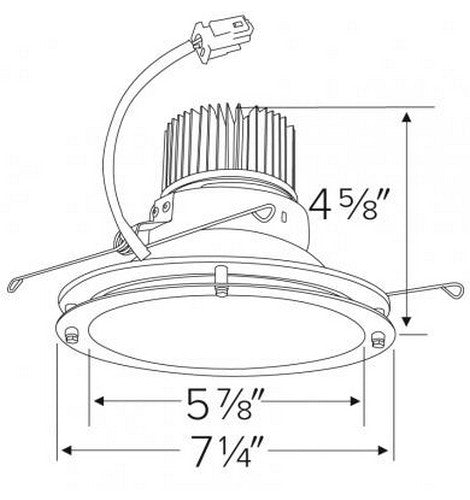 ELCO Lighting E612C2040W 6 Inch Cedar System LED Light Engine with Drop Glass Trim 2000lm 4000K - White Finish - Sonic Electric