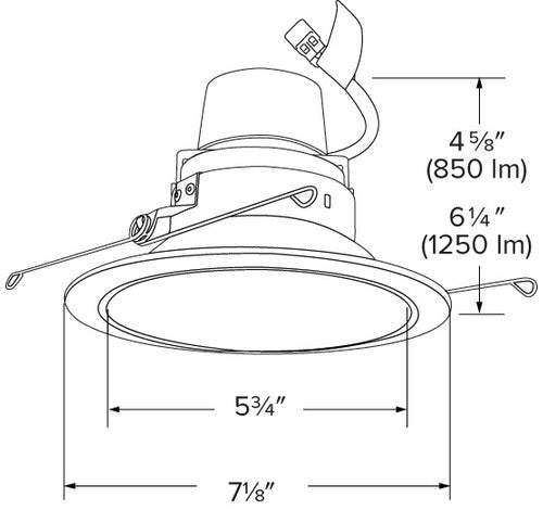 ELCO Lighting E612R0830W Cedar System Contemporary 6 Inch Drop Glass Reflector 850lm 3000K - White Finish - Sonic Electric