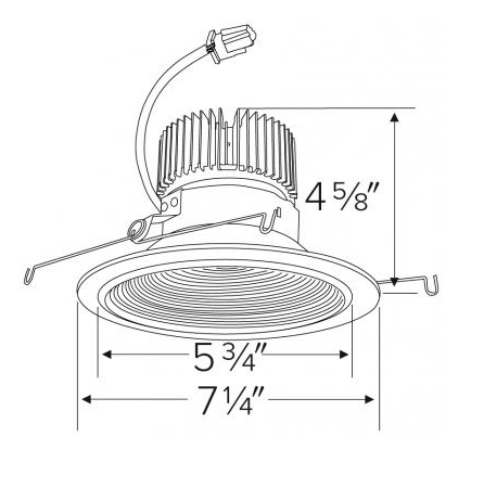 Elco Lighting E614C0835W2 6" LED Light Engine with Baffle Trim 8.76W, 3500K, 850lm, Gen 2, Beam Angle 60° - White Finish - Sonic Electric