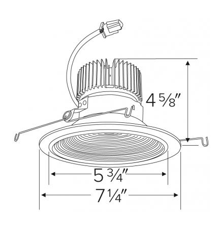 Elco Lighting E614C0840W 6 Inches LED Light Engine with Baffle Trim, 4000K - White Finish - Sonic Electric
