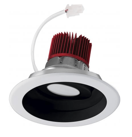 Elco Lighting E617C0827B2 6" LED Light Engine with Adjustable Reflector Trim 8.76W, 2700K, 850lm, Beam Angle 60° - Black with White Trim Finish - Sonic Electric