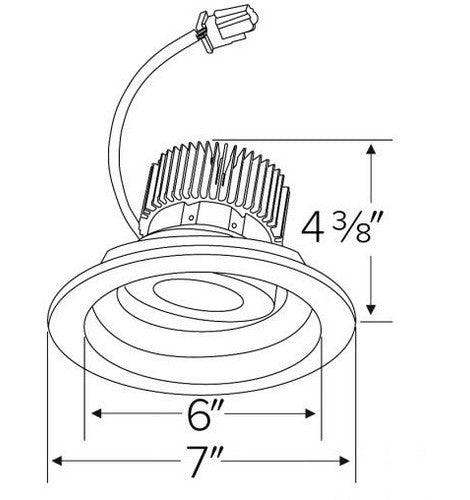 ELCO Lighting E617C2030W Cedar System Contemporary LED 6 inch LED Light Engine with Adjustable Reflector Trim 2000lm 3000K - White Finish - Sonic Electric