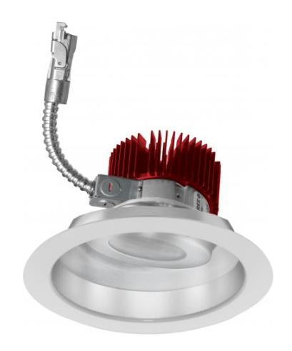 Elco Lighting E618L30SDHW 6" LED Light Engine with Adjustable Trim 31W, Sunset, 3000lm, Beam Angle 60° - Haze with White Trim Finish - Sonic Electric