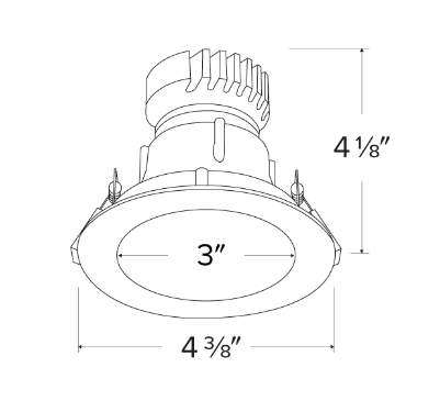 Elco Lighting EKCL3618H Pex 3" Round Deep Reflector, Haze Reflector White Ring - Sonic Electric