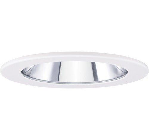 ELCO Lighting EL1411W 4" Adjustable Shower Trim with Clear Reflector and Lens Trim - White Finish - Sonic Electric