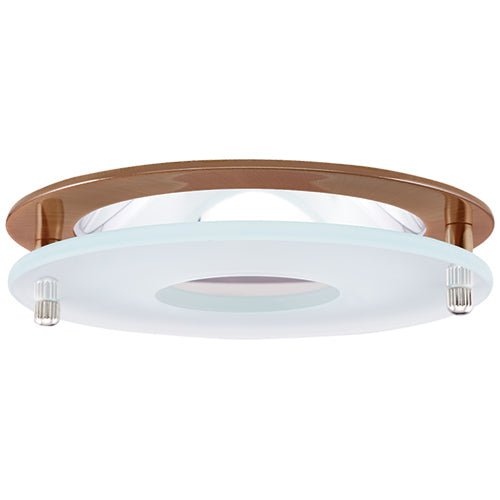 Elco Lighting EL1426CP 4" Chrome Reflector with Suspended Frosted Glass Trim, MR16/LED, GU5.3 Bi - Pin/GU10, Chrome Reflector/Copper Ring/Frosted Glass - Sonic Electric
