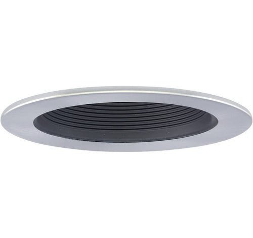 ELCO Lighting EL1493BN 4" Adjustable Step Baffle Trim - Black with Nickel Ring Finish - Sonic Electric