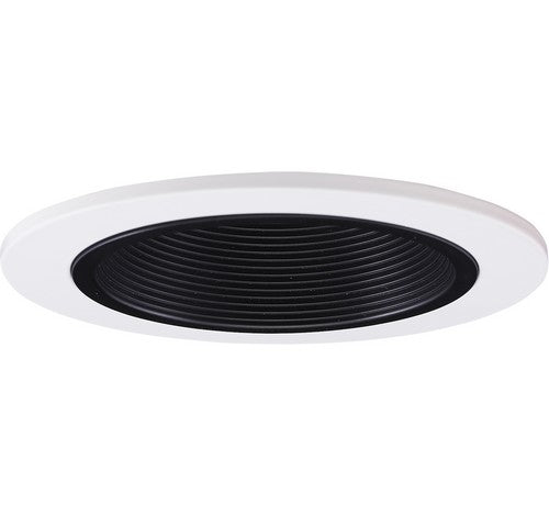 ELCO Lighting EL1493DB 4" Adjustable Phenolic Step Baffle with Diecast Trim Ring - Black with White Ring Finish - Sonic Electric