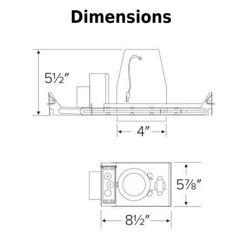 ELCO Lighting EL1499LDICA 12W 4" New Construction Housing with Magnetic Transformer - Black Finish - Sonic Electric