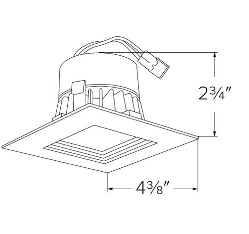 Elco Lighting EL331CT3W 9W 3" Square LED Baffle Insert Recessed Lighting Trim 3 CCT - White Finish - Sonic Electric